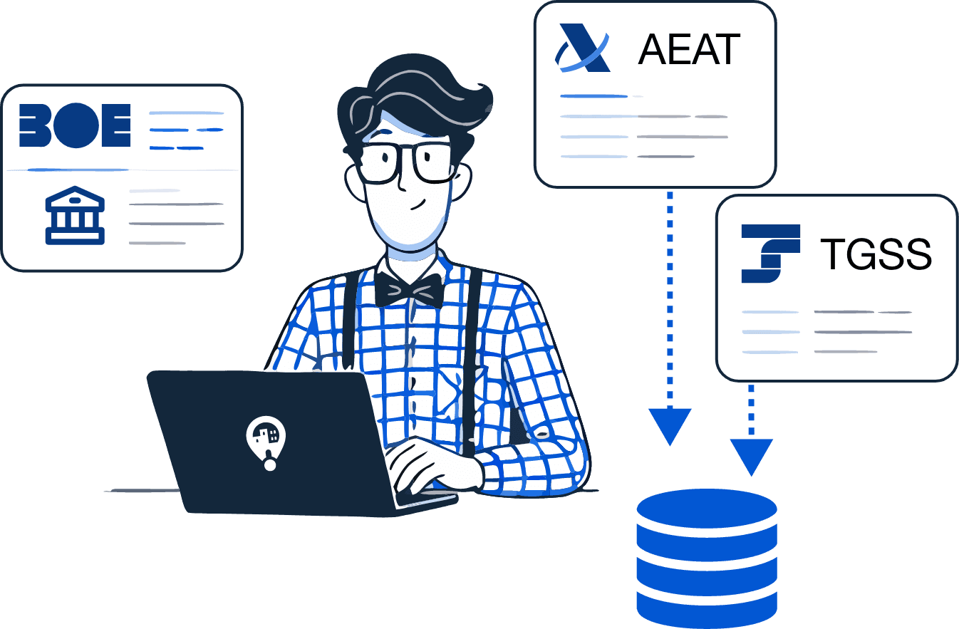 El Pujante leyendo subastas del BOE, AEAT y TGSS y guardándolas en una base de datos unificada